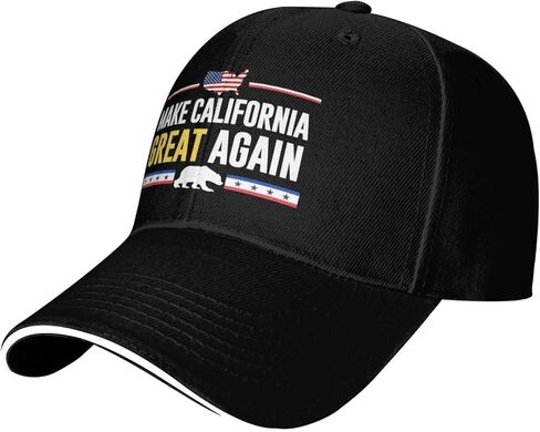 قبعة بيسبول Make Ca California Great Again قبعة Mcga Trucker قبعة بيسبول Make Ca California Great Again للرجال والنساء باللون الأسود in Kuwait