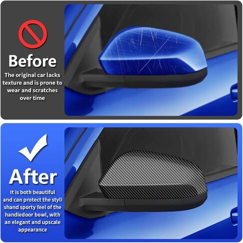 Chrome Carbon Fiber Style Car Side Door Mirror Cover Rearview Trim Panel for 2024 2025 Toyota Tacoma Limited，Trailhunter，TRD Off-Road，TRD Sport，TRD Pro Auto Exterior Decorations Accessories in Saudi Arabia