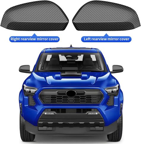 Chrome Carbon Fiber Style Car Side Door Mirror Cover Rearview Trim Panel for 2024 2025 Toyota Tacoma Limited，Trailhunter，TRD Off-Road，TRD Sport，TRD Pro Auto Exterior Decorations Accessories in Saudi Arabia