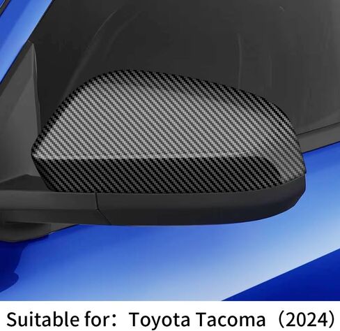 Chrome Carbon Fiber Style Car Side Door Mirror Cover Rearview Trim Panel for 2024 2025 Toyota Tacoma Limited，Trailhunter，TRD Off-Road，TRD Sport，TRD Pro Auto Exterior Decorations Accessories in Saudi Arabia