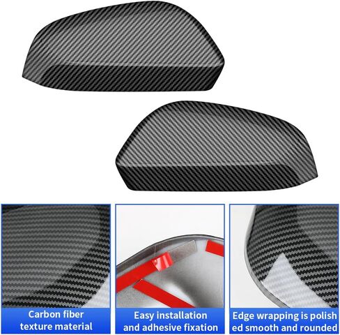 Chrome Carbon Fiber Style Car Side Door Mirror Cover Rearview Trim Panel for 2024 2025 Toyota Tacoma Limited，Trailhunter，TRD Off-Road，TRD Sport，TRD Pro Auto Exterior Decorations Accessories in Saudi Arabia