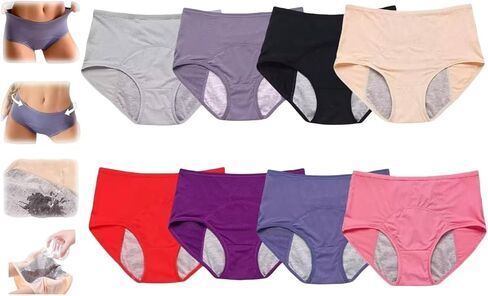 Washable & Reusable Leakproof Ladies Underwear 8Pcs Leakproof Panties for Over 60#s with Incontinence in Saudi Arabia