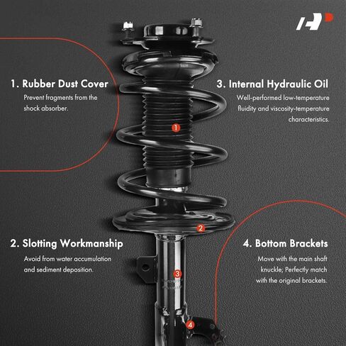 A-Premium Front Pair (2) Complete Shock Struts & Coil Spring Assembly Compatible with Toyota Avalon 2013 2014 2015 FWD, Driver and Passenger Side in Saudi Arabia