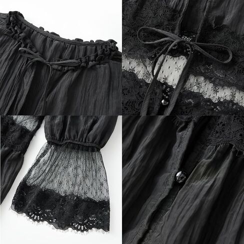 Women Tie Front Peplum Tops Sheer Lace Patchwork Short Sleeve Blouse Fairy Ruffle Babydoll Shirt Cute Going Out Top in Saudi Arabia