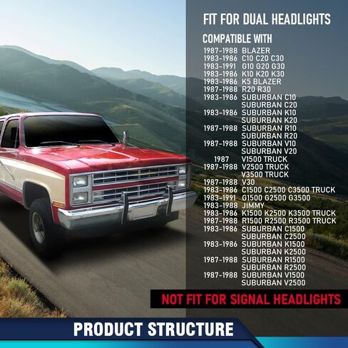 PIT66 Turn Signal Light Side Corner Marker Lamps Left & Right Compatible with Chevy C10 C20 C30 K10 K20 K30 1983-1986 Fit Chevy G10 G20 G30 1983-1991/Chevy Blazer 1987-1988 918045, GM2521110 in Saudi Arabia
