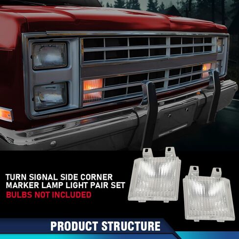 PIT66 Turn Signal Light Side Corner Marker Lamps Left & Right Compatible with Chevy C10 C20 C30 K10 K20 K30 1983-1986 Fit Chevy G10 G20 G30 1983-1991/Chevy Blazer 1987-1988 918045, GM2521110 in Saudi Arabia