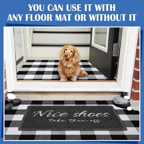 Geelin 2 Pcs Front Door Mats 30'' x 18'' Welcome Mat and 43'' x 27.5'' Entrance Buffalo Checkered Rug for Indoor Outdoor Coir Doormat for Home Entrance Outside Entrance Decorative (Hi) in Kuwait