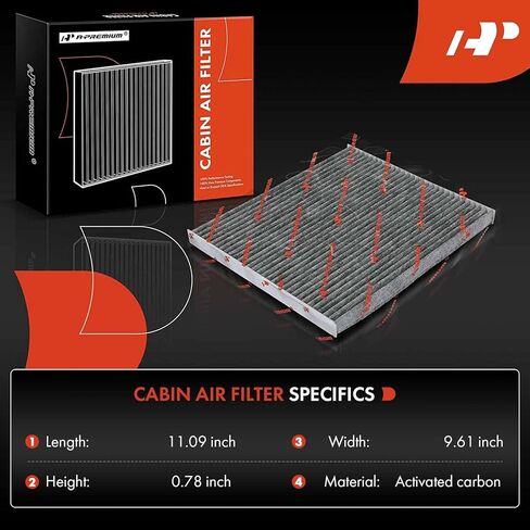 A-Premium 2-PC Cabin Air Filter with Activated Carbon Compatible with Nissan & Infiniti Models - Altima 2013-2018, Murano 2015-2023, Pathfinder 2013-2020, Maxima 2016-2023, QX60 2014-2020, JX35 2013 in Saudi Arabia