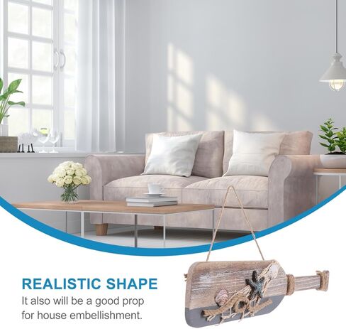 TOPPERFUN ديكور جدار مجداف خشبي ريفي، 15.72 × 3.34 بوصة ديكور باب مجداف على الطراز البحري الأبيض المتوسط، ديكور منزلي على الطراز البحري البحري in Kuwait