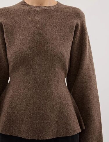 Women's Long Sleeve Sweater Casual Crew Neck Knit Pullover with Tie in Saudi Arabia