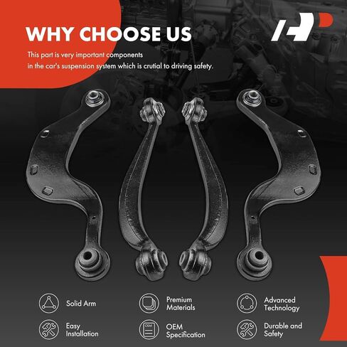 A-Premium Set of 4, Rear Forward & Rearward Upper Control Arm Kit, with Bushing, Compatible with Chevrolet Traverse 09-17, GMC Acadia (Limited) 07-17, Buick Enclave 08-17, Saturn Outlook 07-10 in Saudi Arabia