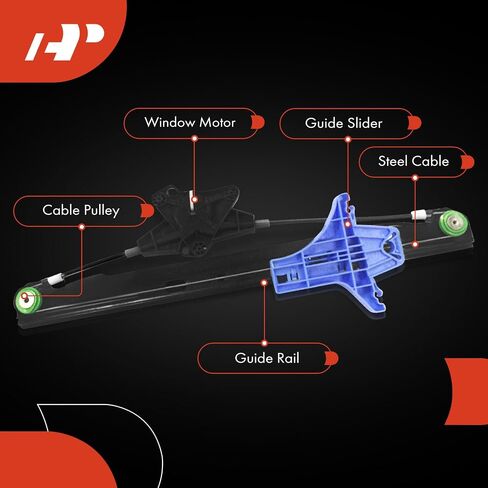 A-Premium Rear Left Driver Side Electric Power Window Regulator Without Motor Compatible with Volkswagen Tiguan 2009-2018, Tiguan Limited 2017-2018 in Saudi Arabia