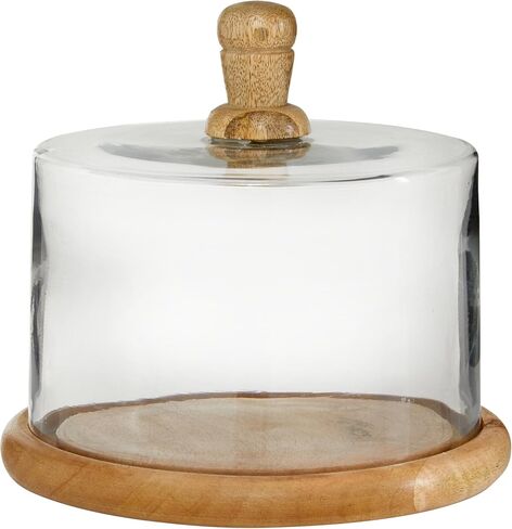 Deco 79 Glass Cake Stand with Glass Lid, 8" x 8" x 11", Clear in Saudi Arabia