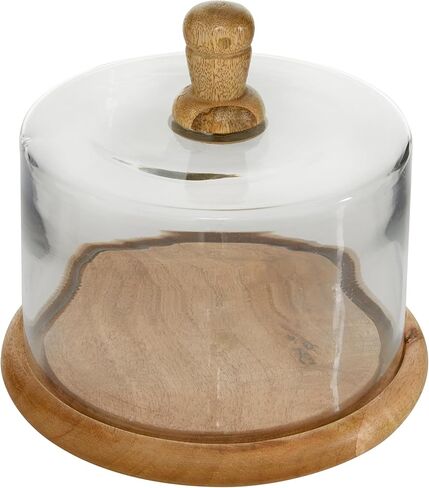 Deco 79 Glass Cake Stand with Glass Lid, 8" x 8" x 11", Clear in Saudi Arabia
