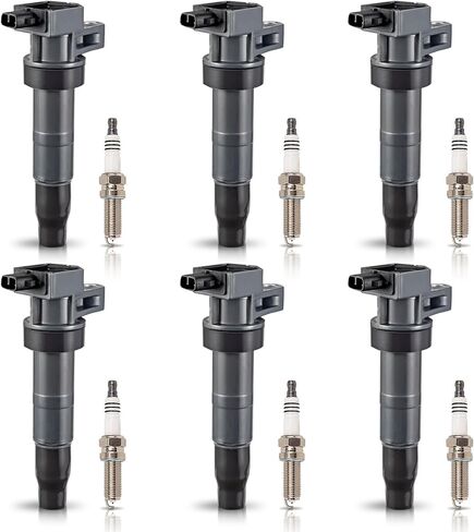 ENA Set of 6 Ignition Coil with 6 Iridium Spark Plug Compatible with Hyundai Kia Azera Genesis Coupe Santa Fe XL Cadenza K900 Sedona Sorento 3.3L 3.5L 3.8L V6 Replacement for UF546 C15442 73013C010 in Saudi Arabia