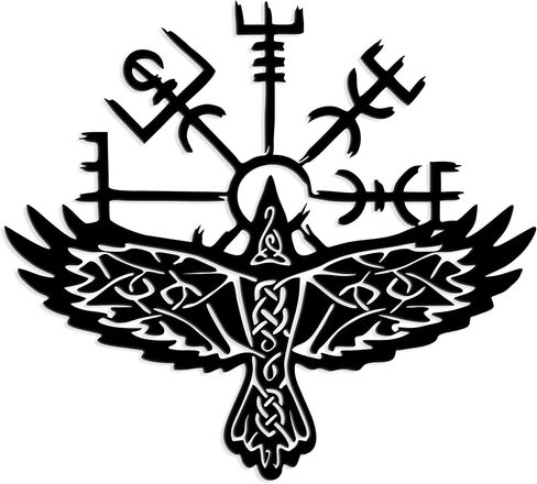 Metal Nordic Crow Decor – Premium Viking and Raven Wall Art – Unique Gothic and Crow Accents for Home & Kitchen in Saudi Arabia