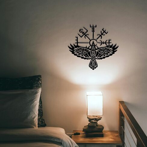 Metal Nordic Crow Decor – Premium Viking and Raven Wall Art – Unique Gothic and Crow Accents for Home & Kitchen in Saudi Arabia