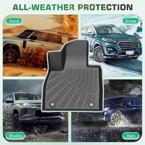 سجادات أرضية لسيارة Toyota Highlander 2014-2019 7 مقاعد، بطانات أرضية للحماية من جميع الأحوال الجوية، سجادات أرضية مخصصة لسيارة Toyota، بطانات أرضية مقاومة للماء مضادة للانزلاق من TPE (5) in Kuwait