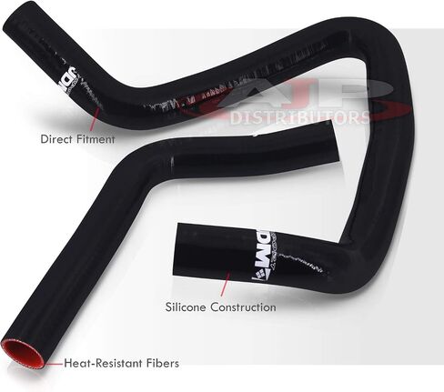 AJP Distributors JDM Sport Upgrade High Temperature 3-Ply Nylon Silicone Radiator Coolant Hose Tube Pipe Kit Black Compatible/Replacement For Civic CRX Del Sol Integra DB DC2 Type R B16 B18 B16A B18C in Saudi Arabia
