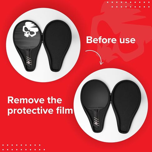 The Peace Maker ALC - مجداف بينج بونج الاحترافي (للنساء) - مضرب تنس طاولة من ألياف الكربون ينتج أقصى قدر من الدوران والتحكم لجميع المستويات - حقيبة حمل صلبة ومقبض مريح. in Kuwait