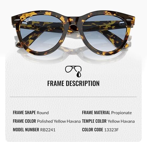 نظارات شمسية راي بان RB2241 WAYFARER WAY دائرية الشكل للرجال والنساء مع مجموعة نظارات RAYBAN الرسمية in Kuwait