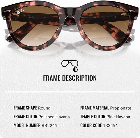 نظارات شمسية راي بان RB2241 WAYFARER WAY دائرية الشكل للرجال والنساء مع مجموعة نظارات RAYBAN الرسمية in Saudi Arabia