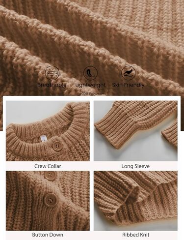 Watashi Women's Casual Long Sleeve Cardigan Round Neck Solid Color Sweater in Saudi Arabia