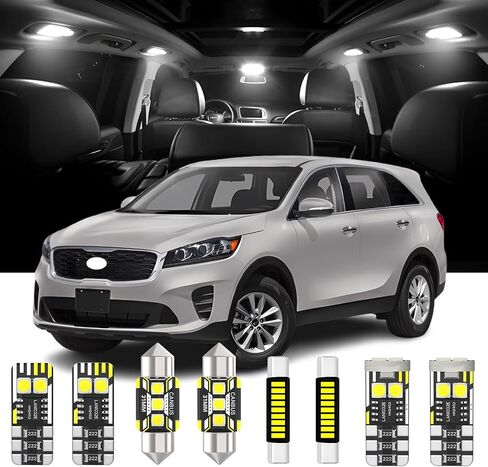 AENVTOL 9 Pieces LED Interior Lights Kit Replacement for Kia Sorento UM 2016-2020 White Interior LED Bulb Package + License Plate Light, Install Tool in Saudi Arabia