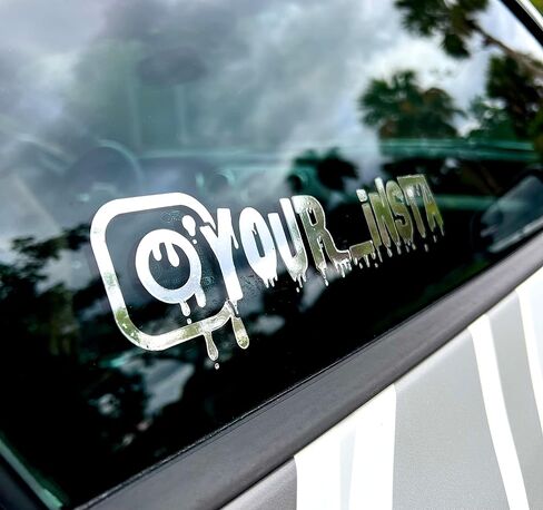 Custom Drip Style Decal Sticker Compatible with Instagram, Size & Color Options in Saudi Arabia