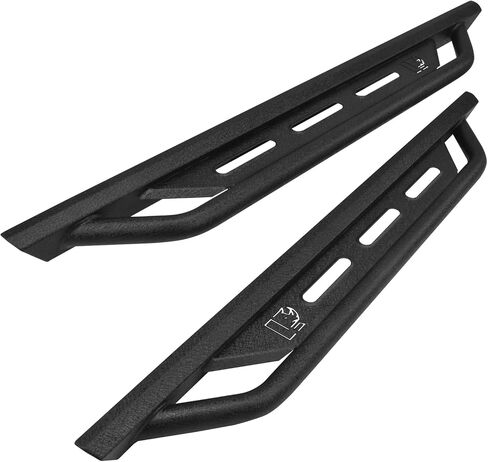 لوحات الجري RYNOSKIN تناسب 2007-2018 Jeep Wrangler JK ببابين للخدمة الشاقة على الطرق الوعرة وخطوات جانبية من الفولاذ وقضبان Nerf وقضبان خطوة وملمس ثقيل باللون الأسود in Kuwait