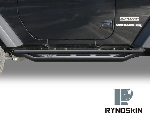 لوحات الجري RYNOSKIN تناسب 2007-2018 Jeep Wrangler JK ببابين للخدمة الشاقة على الطرق الوعرة وخطوات جانبية من الفولاذ وقضبان Nerf وقضبان خطوة وملمس ثقيل باللون الأسود in Kuwait