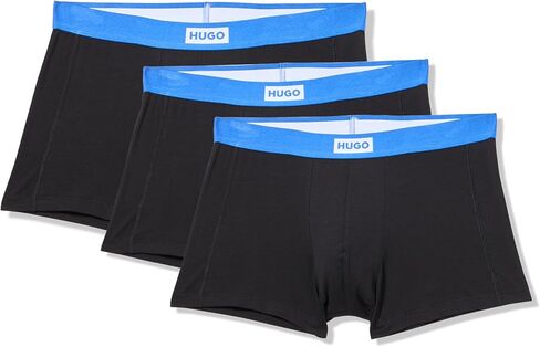 HUGO Men's 3 Pack Blue Logo Trunks in Saudi Arabia