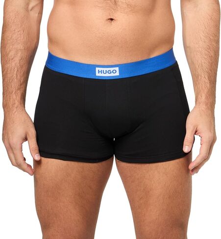 HUGO Men's 3 Pack Blue Logo Trunks in Saudi Arabia
