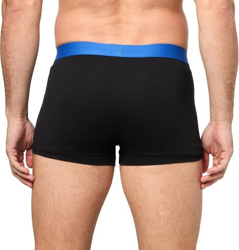 HUGO Men's 3 Pack Blue Logo Trunks in Saudi Arabia