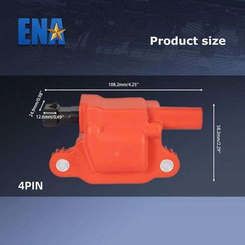 ENA 8 Red Square Ignition Coil Pack with Platinum Spark Plug Compatible with Chevrolet GMC Buick Tahoe Colorado Impala Canyon Envoy Allure Rainier Express 2007 2008 2009 2010 2011 2012 2013 2014 2015 in Saudi Arabia