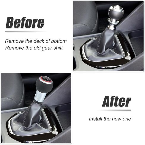 X AUTOHAUX 6 Speed Gear Shift Knob Car Manual Gear Shift Lever for Audi A4 S4 B8 8K/A5 8T/Q5 8R S-Line 2007-2015 Gear Shifter Head Knob Head Black Red in Saudi Arabia