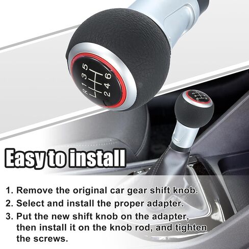 X AUTOHAUX 6 Speed Gear Shift Knob Car Manual Gear Shift Lever for Audi A4 S4 B8 8K/A5 8T/Q5 8R S-Line 2007-2015 Gear Shifter Head Knob Head Black Red in Saudi Arabia