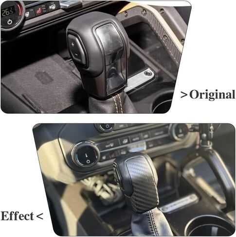 مقبض ذراع ناقل الحركة من ألياف الكربون الجافة من Jogon لسيارة Ford Bronco Raptor Big Bend Outer Banks Badlands Everglades Wildtrak 2021 2022 2023 2024 غطاء مقبض ناقل الحركة لوحدة التحكم المركزية (لامع CF) in Kuwait