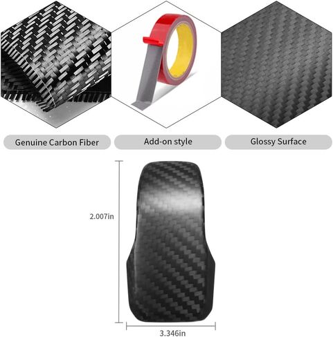 مقبض ذراع ناقل الحركة من ألياف الكربون الجافة من Jogon لسيارة Ford Bronco Raptor Big Bend Outer Banks Badlands Everglades Wildtrak 2021 2022 2023 2024 غطاء مقبض ناقل الحركة لوحدة التحكم المركزية (لامع CF) in Kuwait