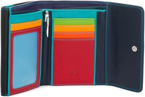 mywalit Double-Flap Wallet Leather Purse | 6 Credit Card Slots | ID Window, Coin Pockets & Pen | Sangria Multi | Classy & Compact Accessory for Men & Women | Perfect for Everyday Use in Kuwait