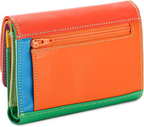 mywalit Double-Flap Wallet Leather Purse | 6 Credit Card Slots | ID Window, Coin Pockets & Pen | Sangria Multi | Classy & Compact Accessory for Men & Women | Perfect for Everyday Use in Kuwait