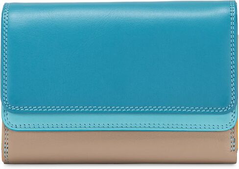 mywalit Double-Flap Wallet Leather Purse | 6 Credit Card Slots | ID Window, Coin Pockets & Pen | Sangria Multi | Classy & Compact Accessory for Men & Women | Perfect for Everyday Use in Kuwait