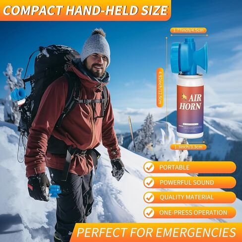 Air Horns, Air Horn Can for Safety Loud Marine Air Horns Can 1.4OZ Mini Small Handheld Air Horn for Boat Air Horns for Sporting Events Emergency Use Camping Hiking Outdoor, 1 Pack in Saudi Arabia
