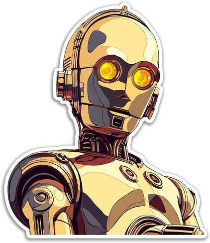 ملصق SW C3PO Droid للكمبيوتر المحمول للسيارة مقاس 4.75 بوصة × 5.5 بوصة (اللون) in Kuwait