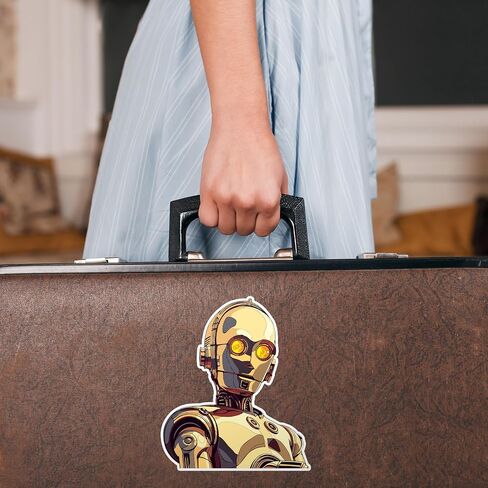 ملصق SW C3PO Droid للكمبيوتر المحمول للسيارة مقاس 4.75 بوصة × 5.5 بوصة (اللون) in Kuwait