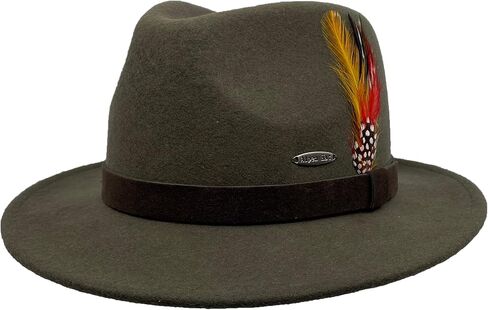 قبعة ألمانية للجنسين - طراز ألماني بحافة واسعة وريش جبال الألب الكلاسيكي | قبعة جبال الألب | فيدورا in Kuwait