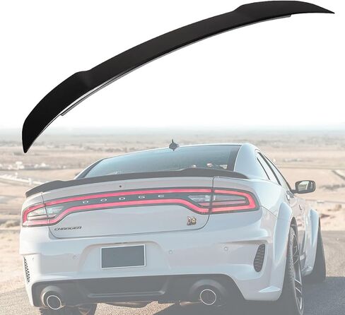 سبويلر خلفي متوافق مع دودج تشارجر 2011-2022 RT SXT SRT، جناح شفة خلفي بنمط هيلكات (نمط كربوني) in Kuwait