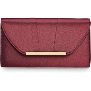 حقيبة يد نسائية أنيقة من الساتان ذات ثنيات من تشارمينغ تايلور - محفظة لحفلات الزفاف، حقيبة سهرة للزفاف للمناسبات ذات ربطة عنق سوداء in Kuwait