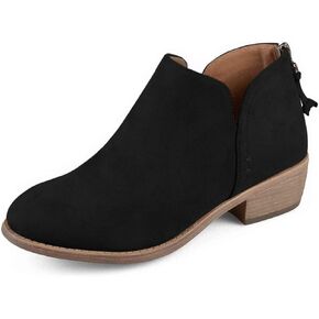 YDN Women's Mid Heels Ankle Bootie Almond Toe Block Low Heel Pumps Classic V Cut Back Zipper Shoes Size 4-15 US in Kuwait