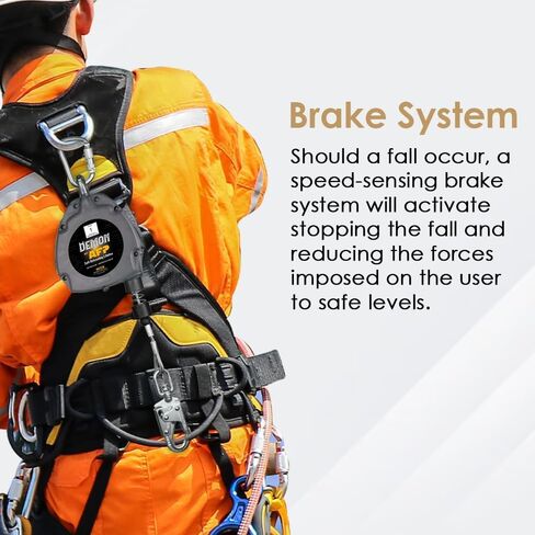 AFP Demon 30 FT Single Leg Self-Retracting Lifeline Cable Retractable | Steel Locking Snap Hook | Safety Yoyo | Fall Protection Arrest Limiter | Construction Industrial | OSHA & ANSI Rated SRL in Kuwait